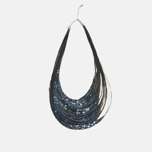 Elegant Black and Silver Necklace